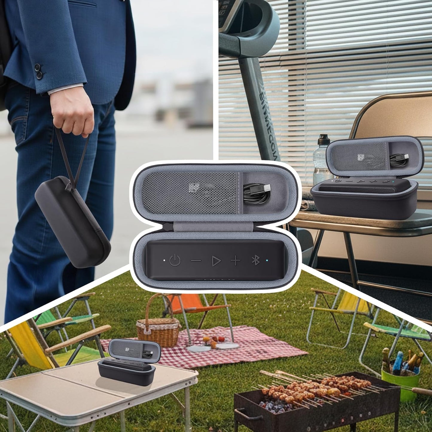 Hard Case Compatible with Anker Soundcore/Soundcore 2 / Motion B Portable Outdoor Sports Bluetooth Speaker (Black)