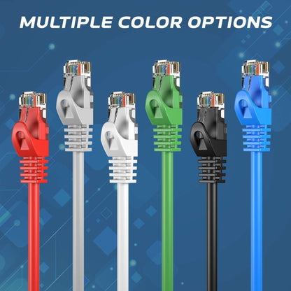 Cat5E 100FT Network Ethernet Patch Cable, 350Mhz Internet Wire, Backwards Compatible with Cat5, for PC, Modem, Router, Consoles for Home and Office, Black